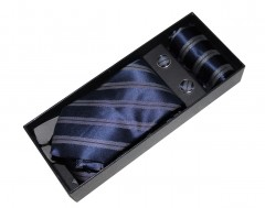 NM nyakkendő szett - Sötétkék csíkos 
